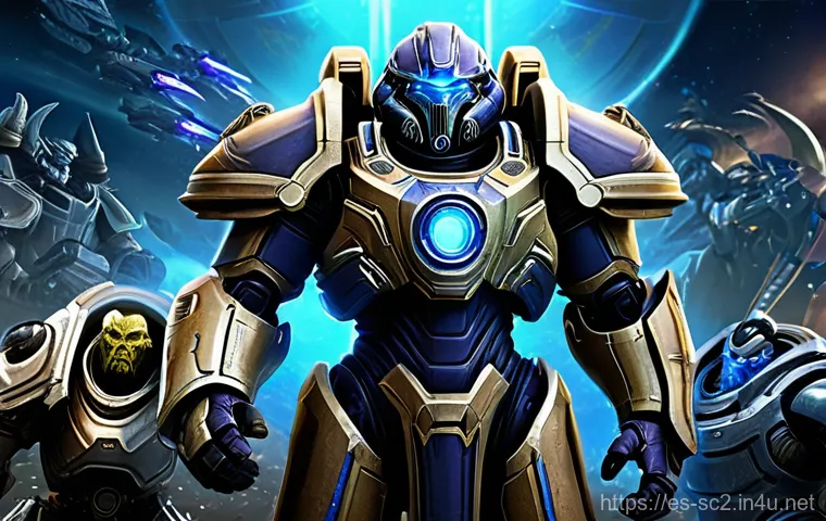 스타크래프트2 공식 뉴스 - **Image Prompt 1: Dynamic Esports Grand Finals** "A wide, dynamic shot of a StarCraft II profess...