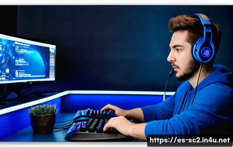 스타크래프트2 배틀넷 계정 연동 - A dynamic digital gaming setup featuring a Spanish gamer in a modern room with vibrant LED lighting,...
