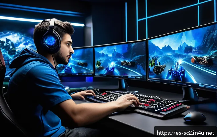 스타크래프트2 리플레이 보는 법 - A detailed digital illustration of a professional esports player intensely analyzing a StarCraft 2 r...