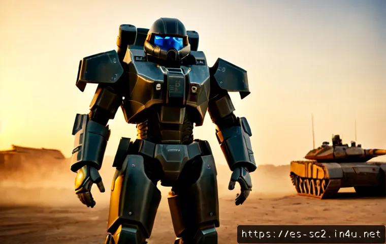 Home 17 스타크래프트2 테란 유닛 특징 - Photorealistic futuristic human space marine in bulky powered combat armor, standing beside a heavy ...